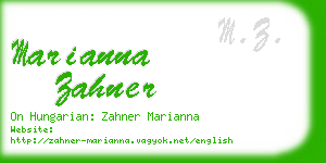 marianna zahner business card